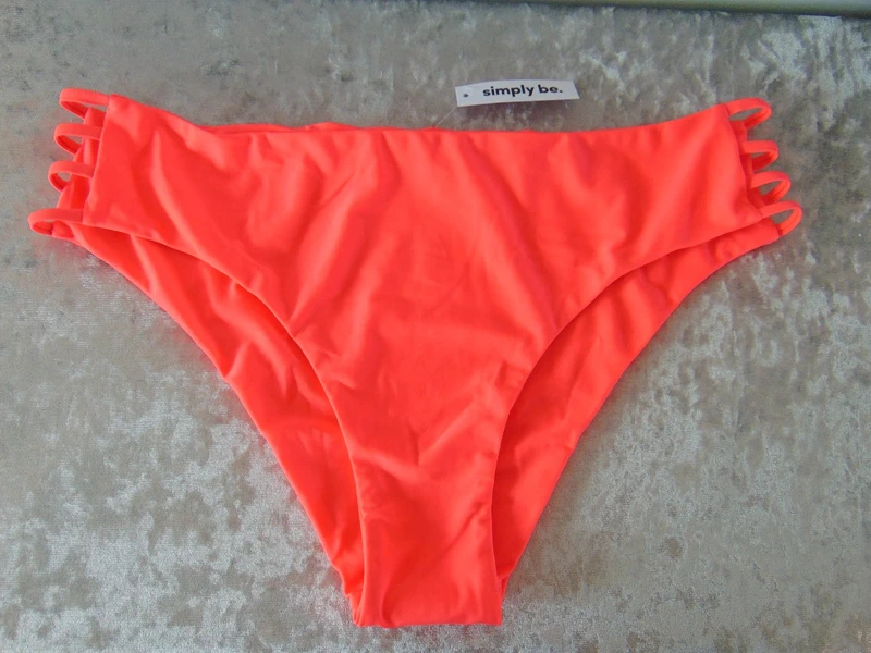 Simply Be Neon Pink Ladder Side Bikini Swim Briefs Bottoms UK 24