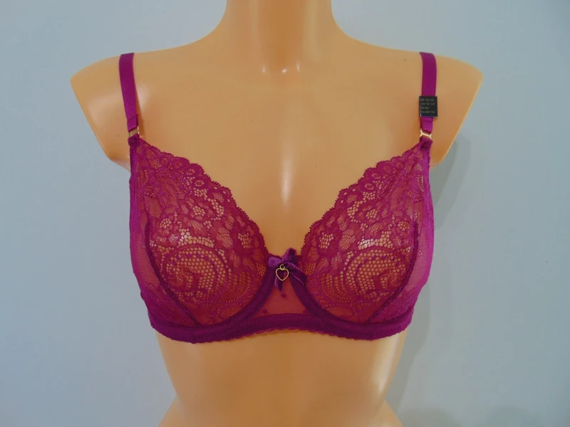 Dita Von Teese Fiamma Magenta Lace Bra UK 34C