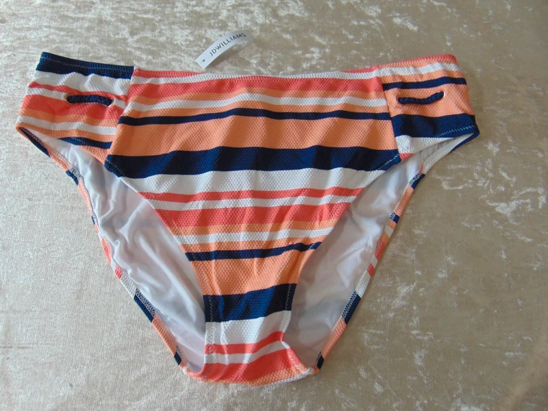 JD Williams Navy Coral Stripe Bikini Briefs UK 28