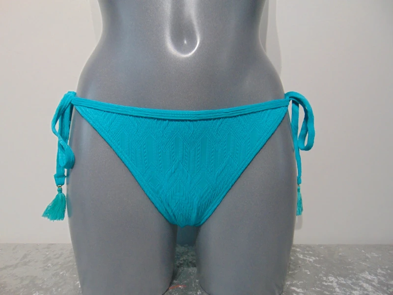 Moontide Piha Gelato Peacock Turquoise Tie Side Bikini Briefs Swim Bottoms UK 8