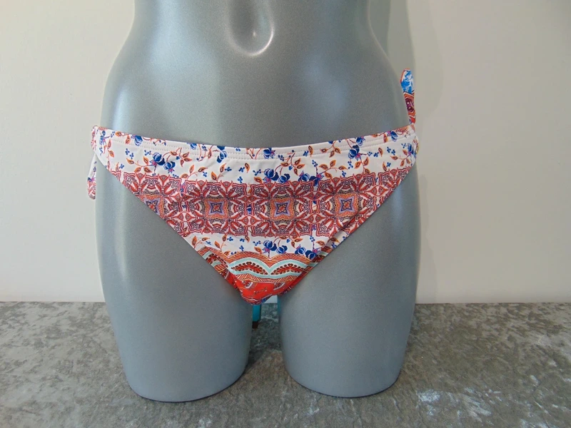 Moontide Piha Daisy Multicoloured Tab Tie Side Bikini Briefs Swim Bottoms UK 14