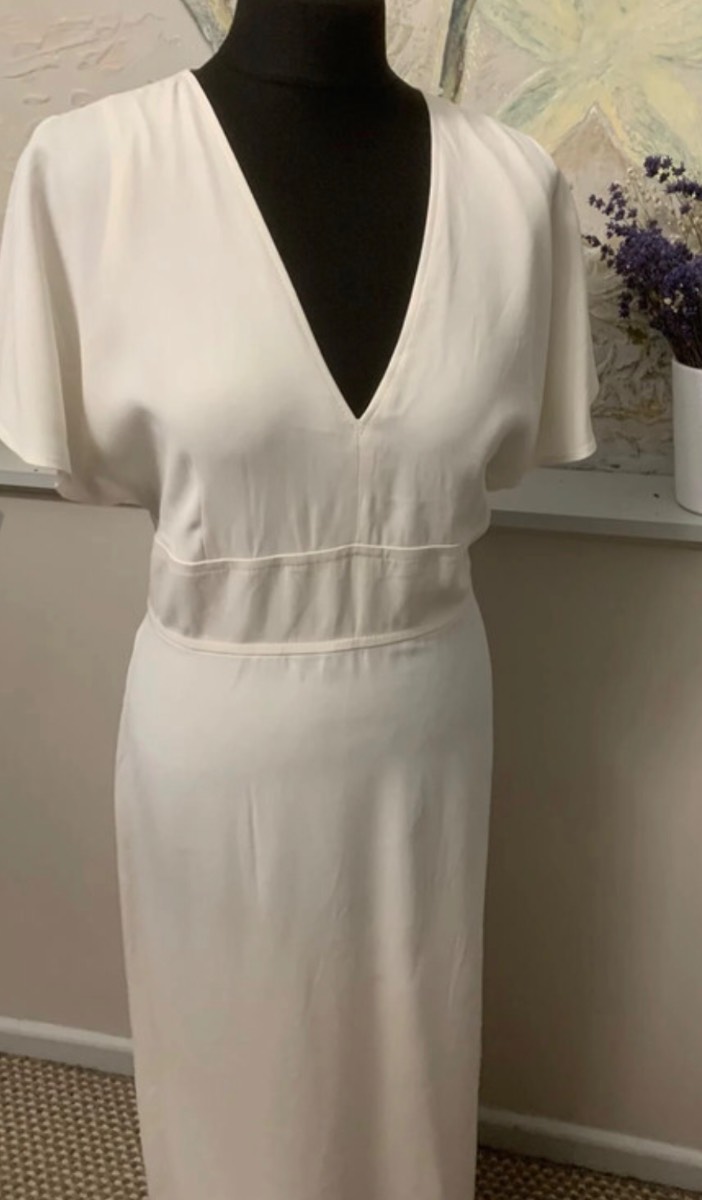 Boss cream Midi summer dress uk14