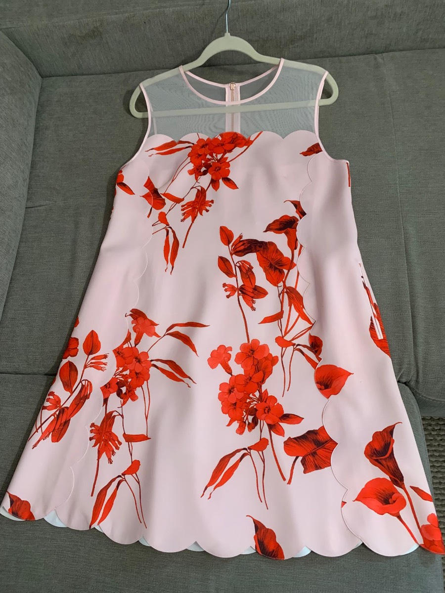 Ted Baker fantasia scallop mini dress uk14