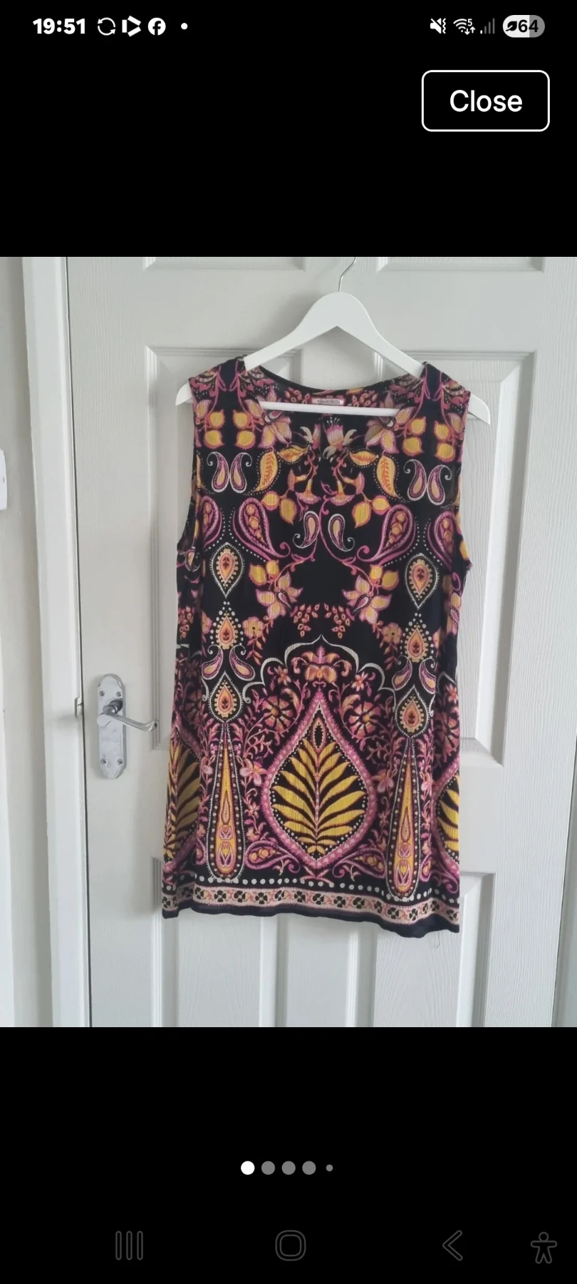 JOE BROWNS Paisley Floral Tunic Top – UK 14 – Black, Pink & Mustard