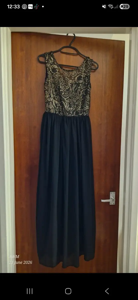 Black and gold dress