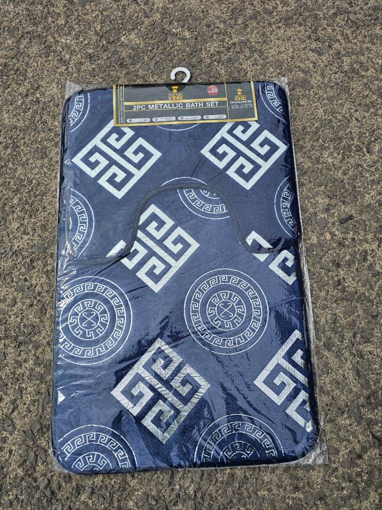 2pcs metalic bath mat set luxury and stylish