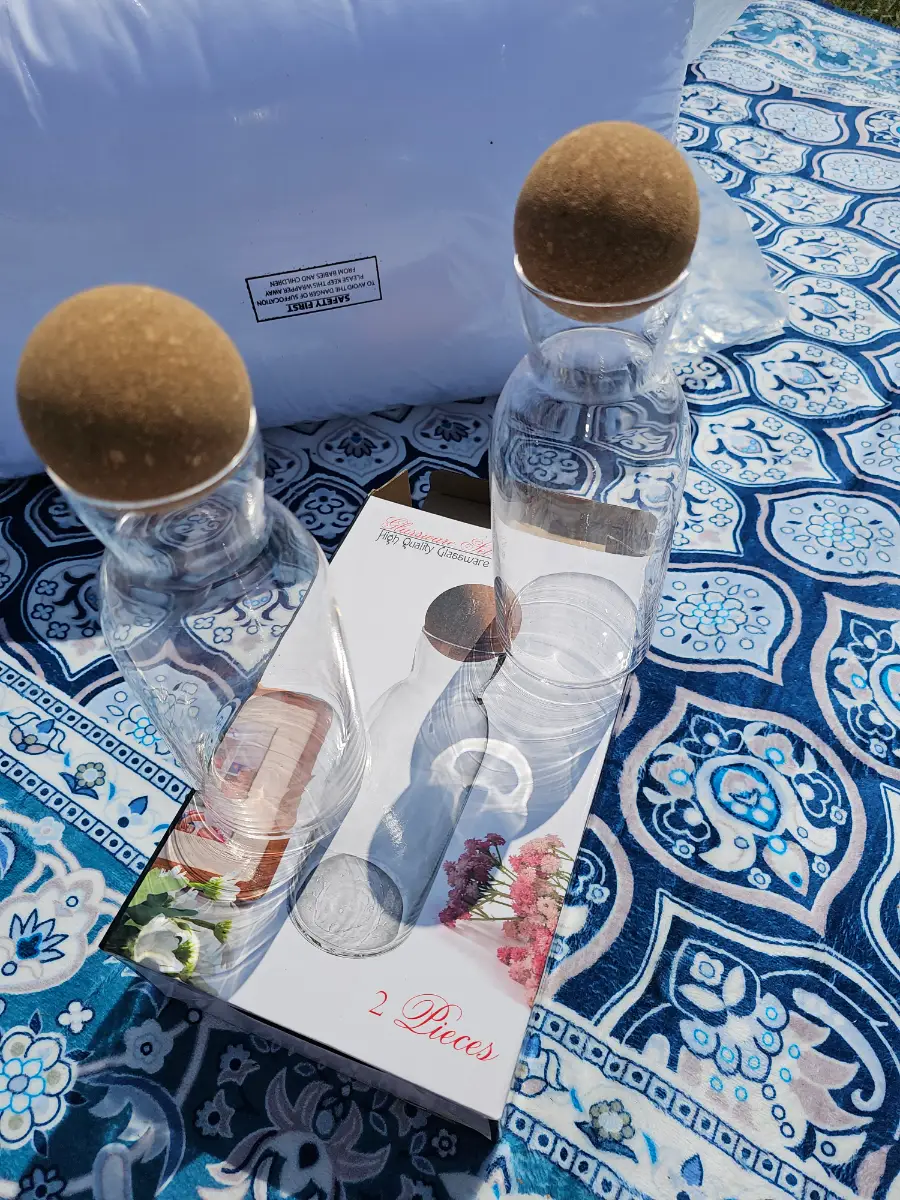 Water bottel 2 pcs glass