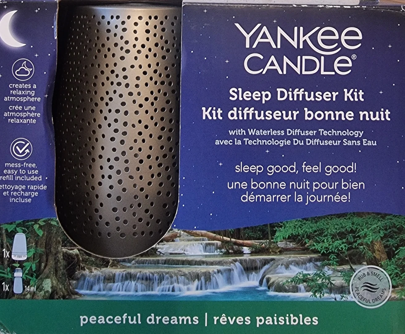 Yankee Candle Sleep Diffuser With Yankee Candle Peaceful Dreams Oil 14ml