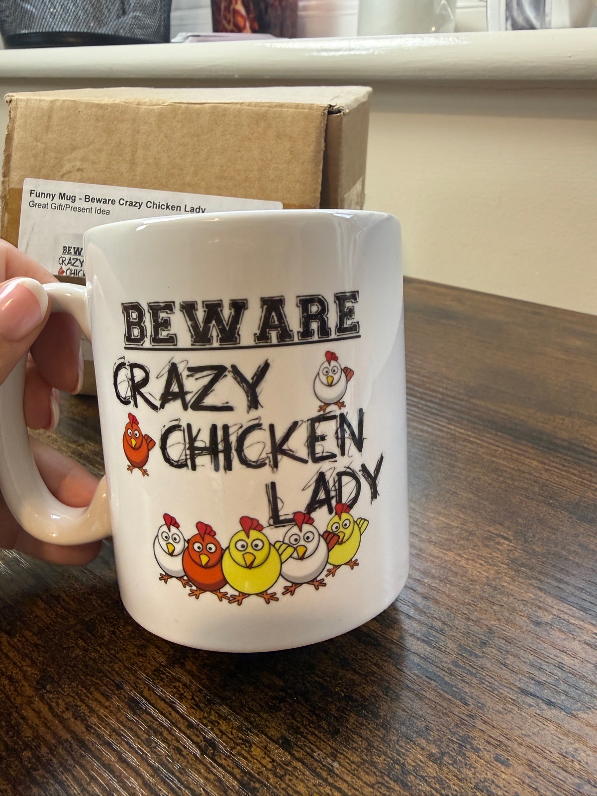 Crazy Chicken Lady Graphic Mug New In Box
