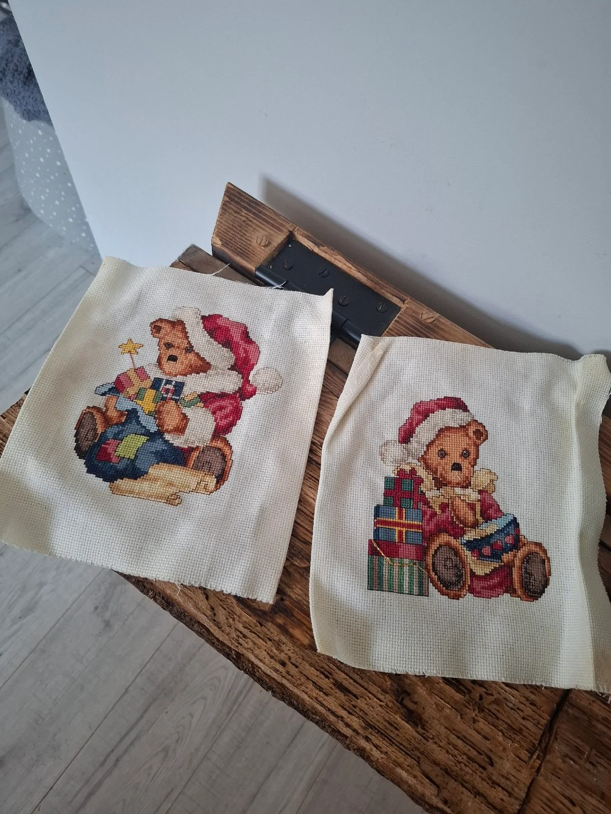 Christmas teddy bear kitch embroidery festive decoration vintage