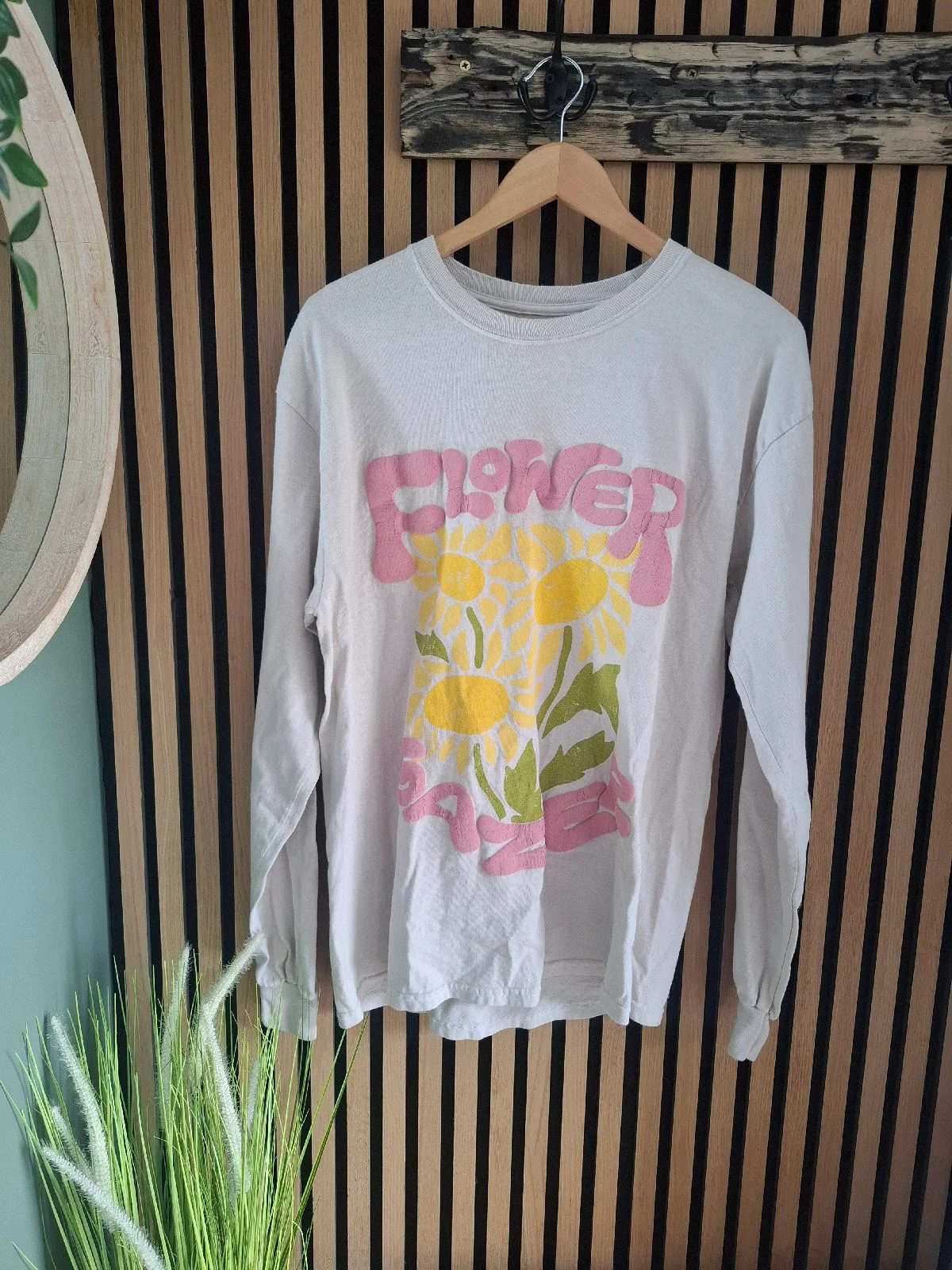 Anthropologie vintage flower gazer bold long sleeve cotton top