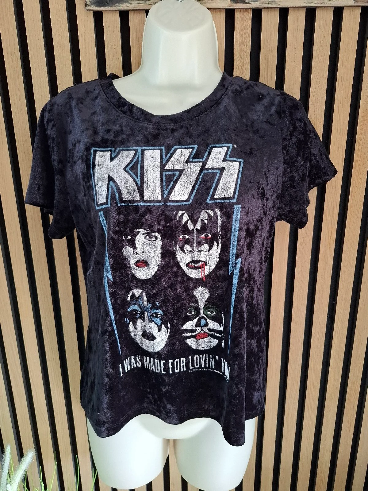 Kiss h&m emo velvet top size small rock grunge