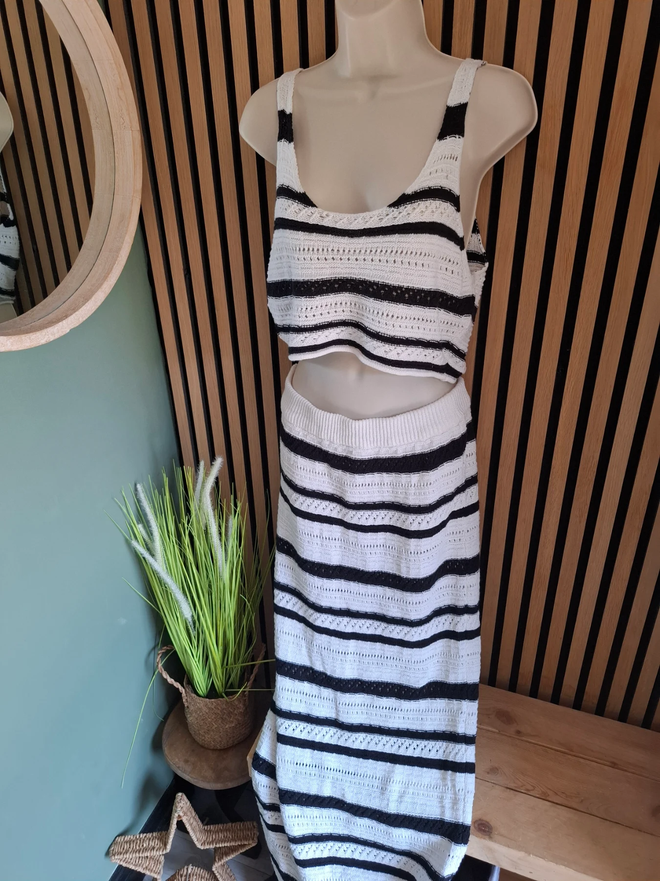 New look maxi skirt matching top holiday summer beach medium