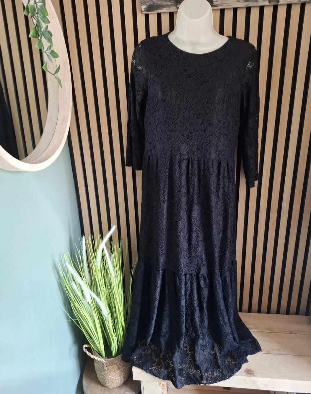 Gothic Lacey Dress Size 10 New River Island  Midi Emo Goth Witch