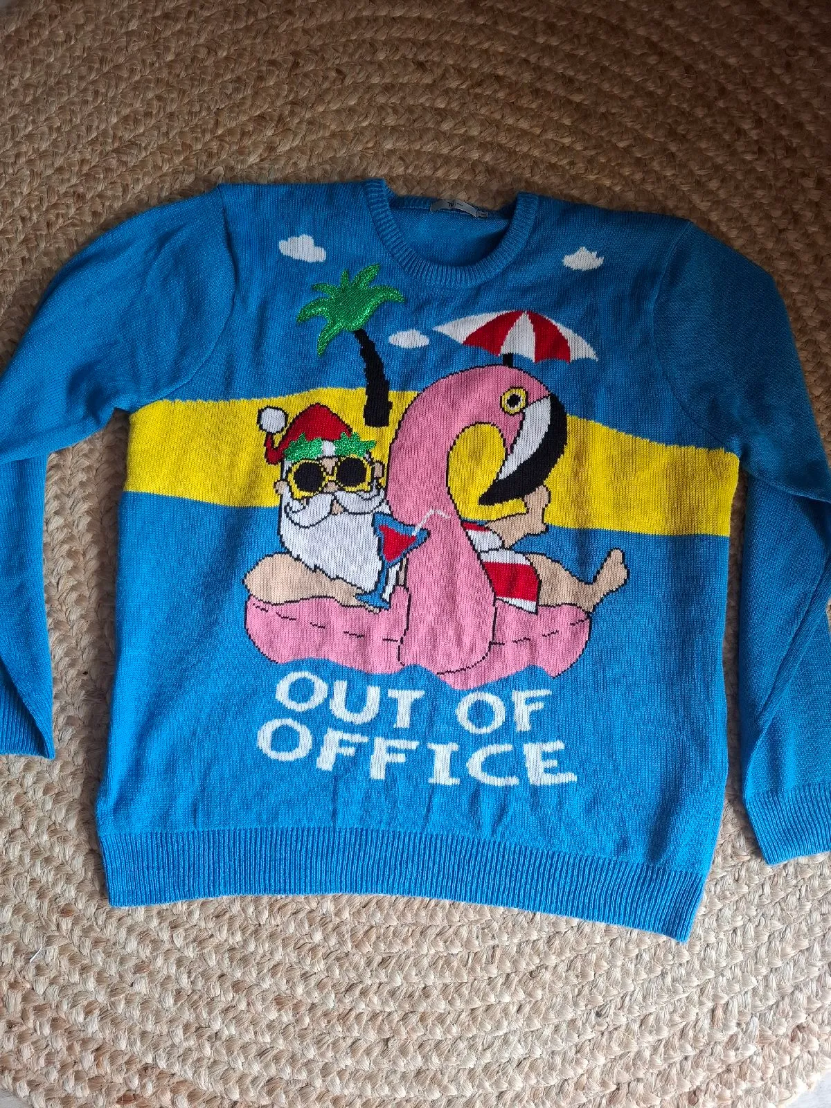 Tu mens xxl christmas jumper funny santa out of office festive