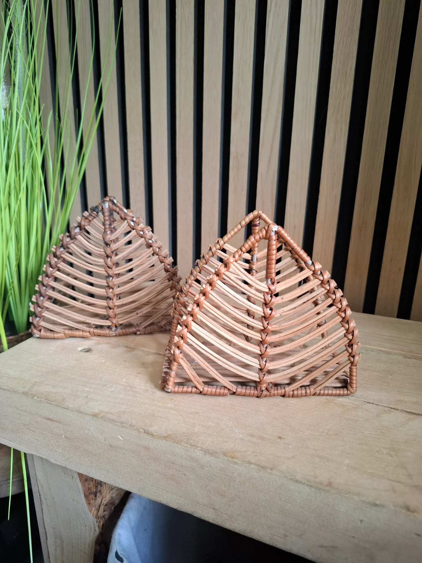 Bamboo weaved natural napkin holders organisers cottagecore wicker natural