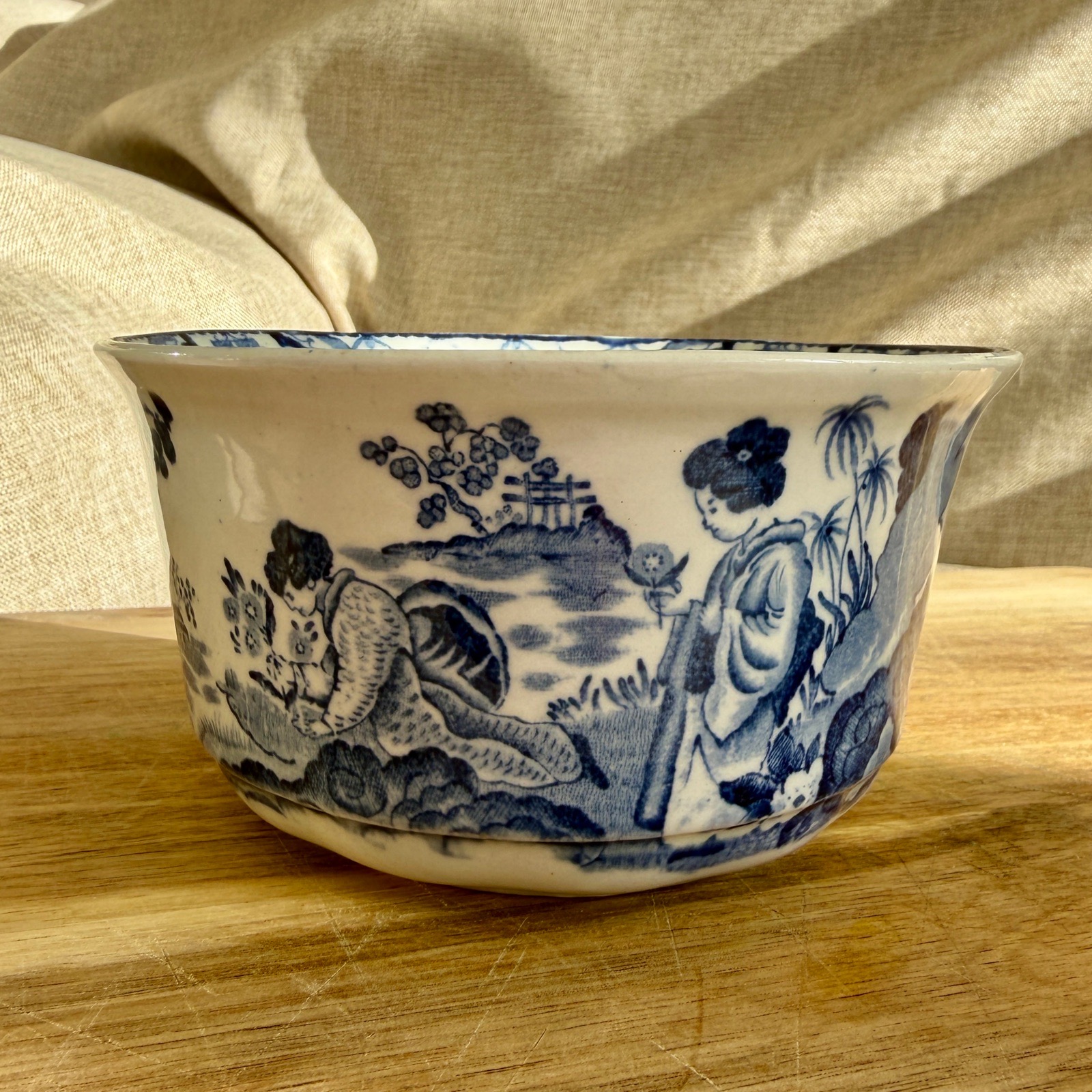 Antique Adams Tokio Blue & White Chinoiserie Transferware Bowl c1920s