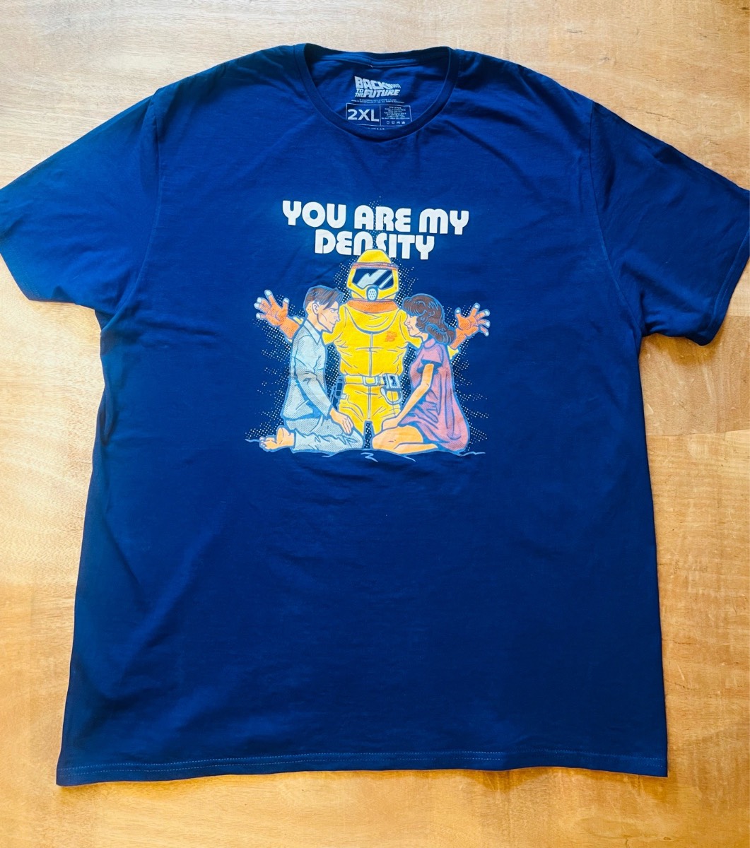 Back To The Future  Navy Graphic T Shirt You Are My Density Size Xl/2Xl Sci Fi Tv 100% cotton
