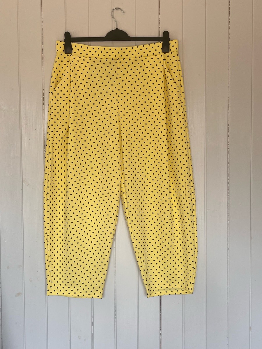 PixieGirl Petite Yellow Polka Dot Cropped Trousers UK 18 BNWT Pockets