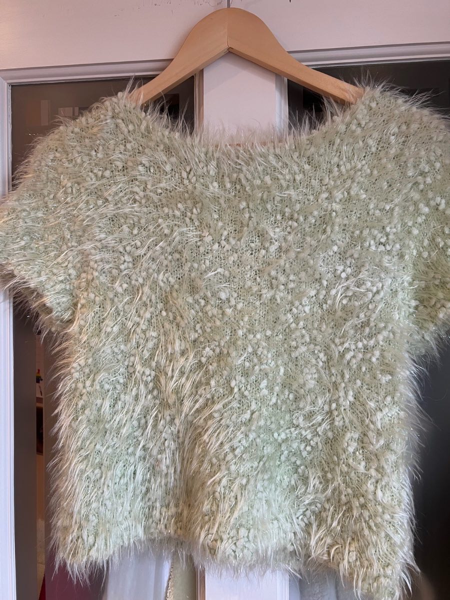 Topshop textured light green top
