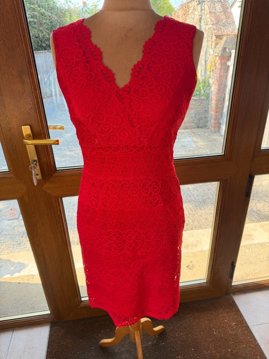 Lipsy red lace dress