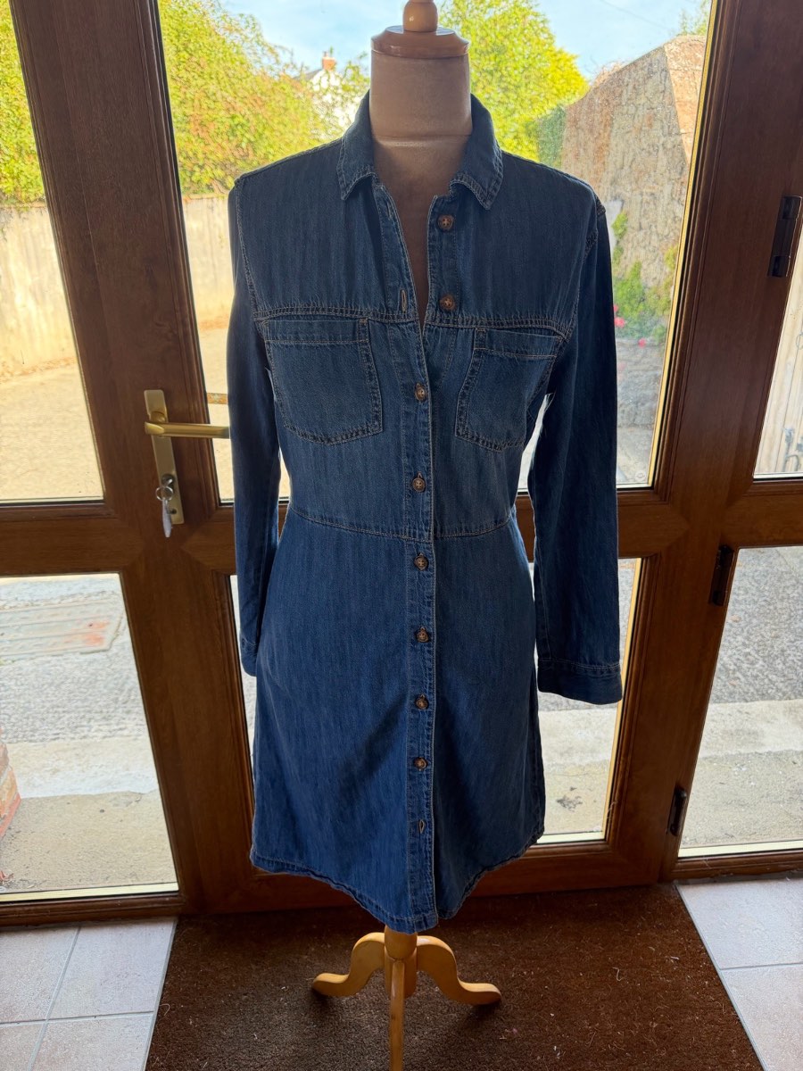 Nutmeg washed denim shirt dress size 10