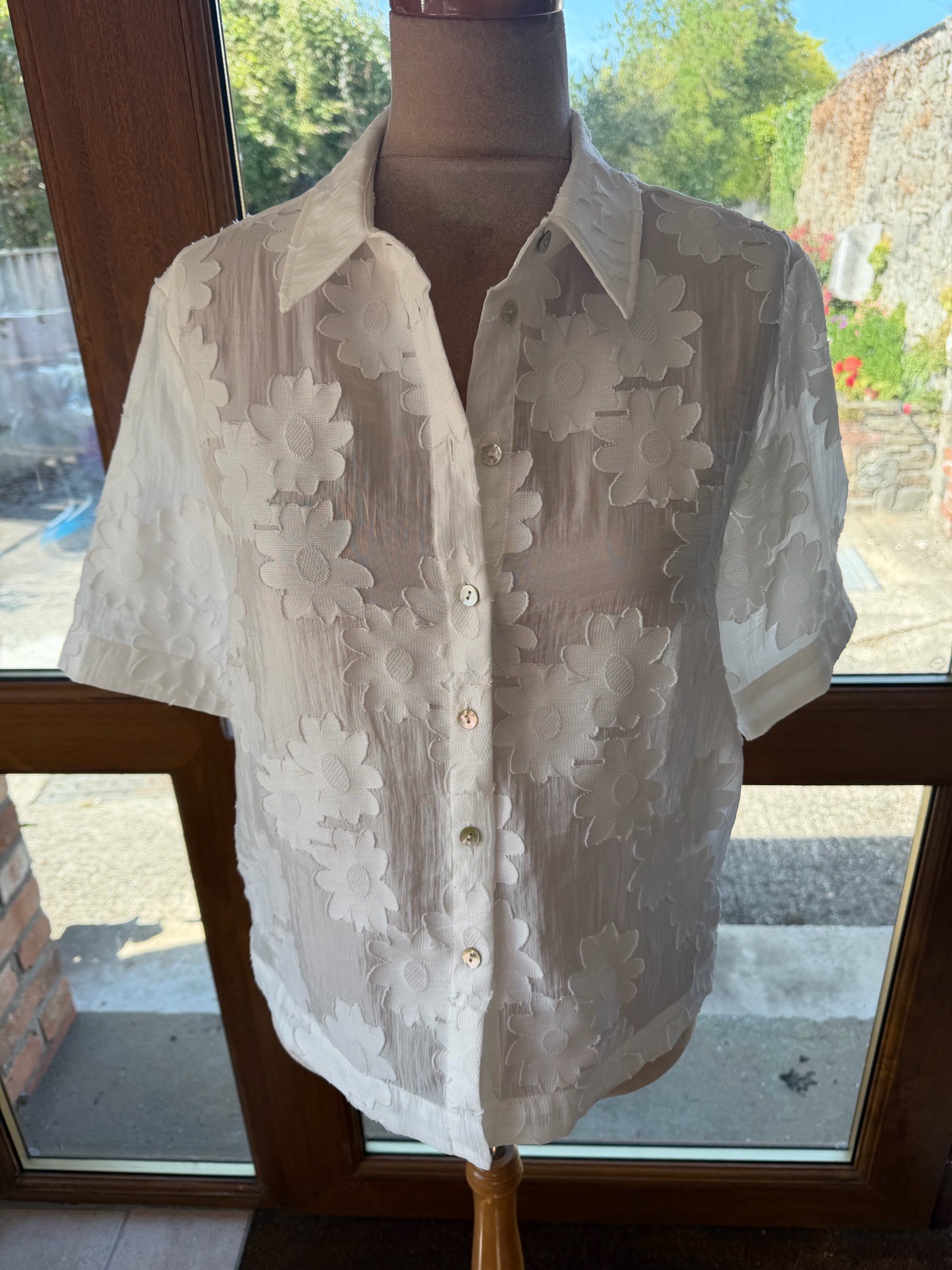 M&S white short sleeve blouse