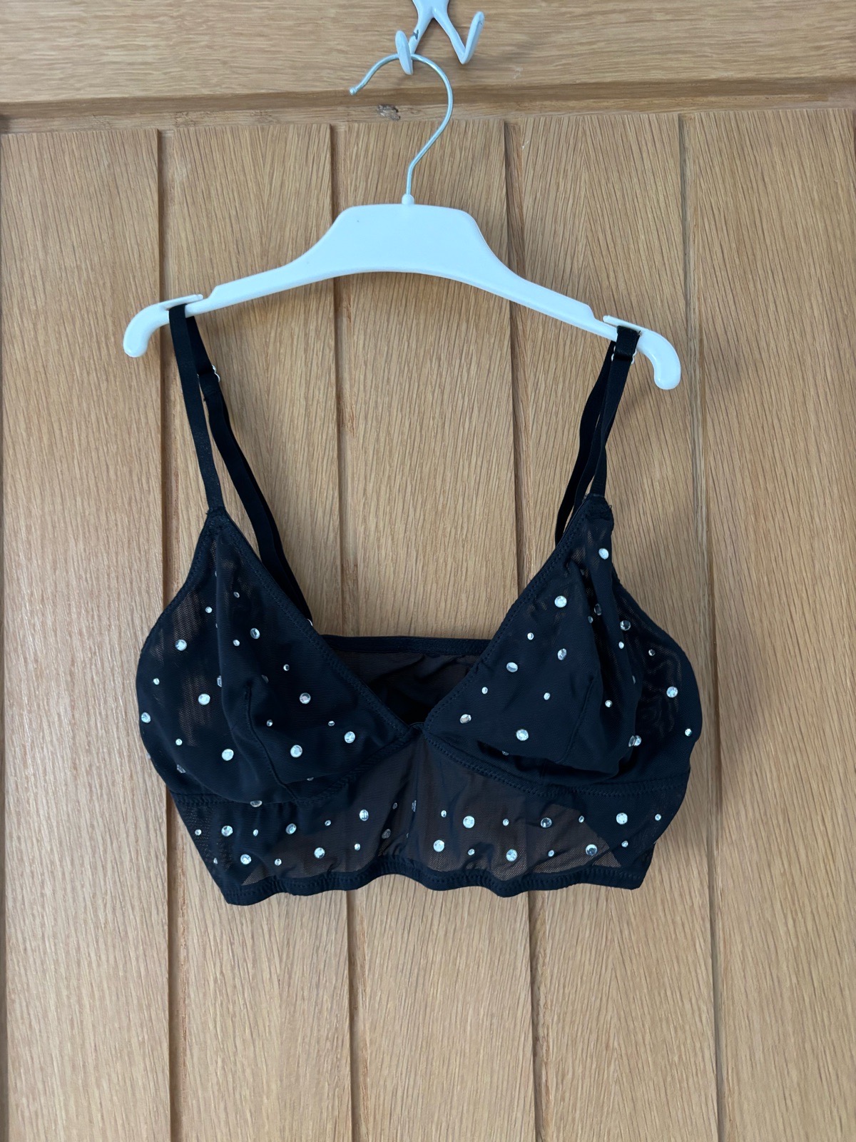 Women’s black mesh bralette size 10