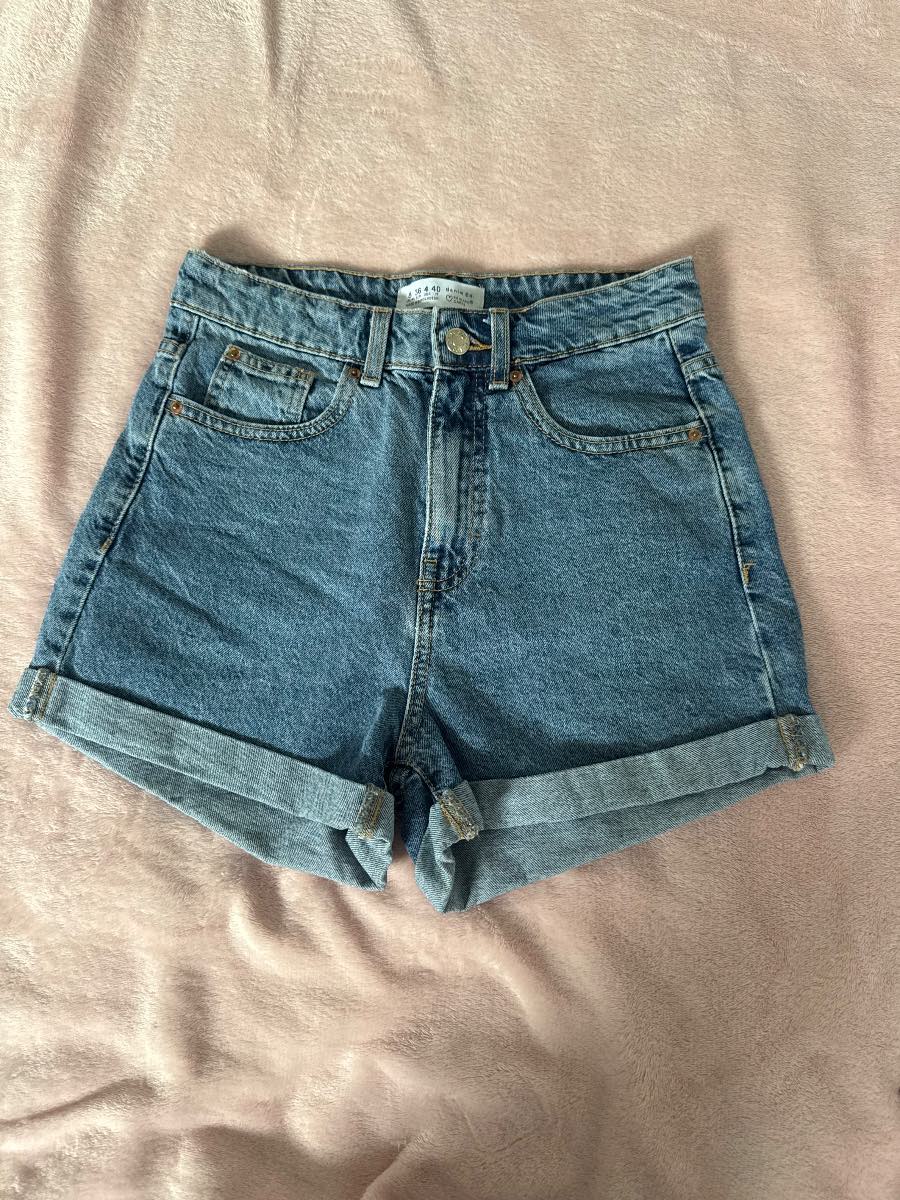 Primark Denim high waisted shorts in blue UK 8
