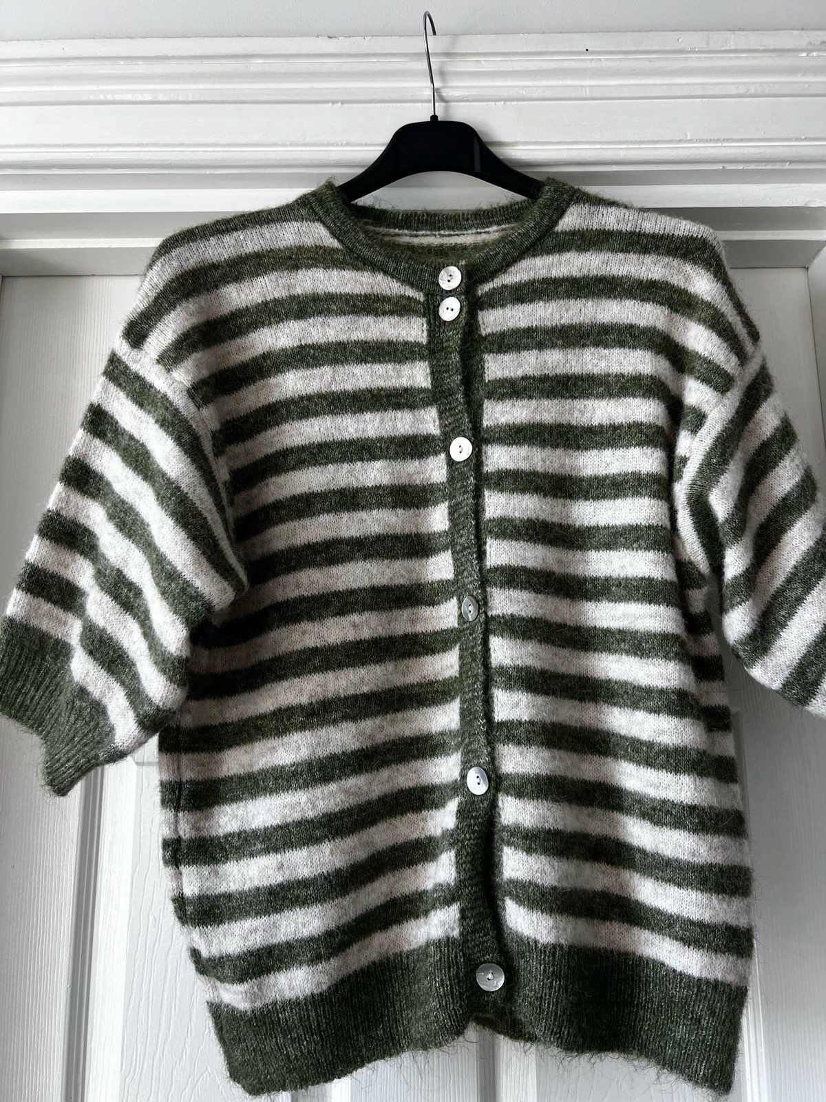 Cute stripe short sleeve cardi