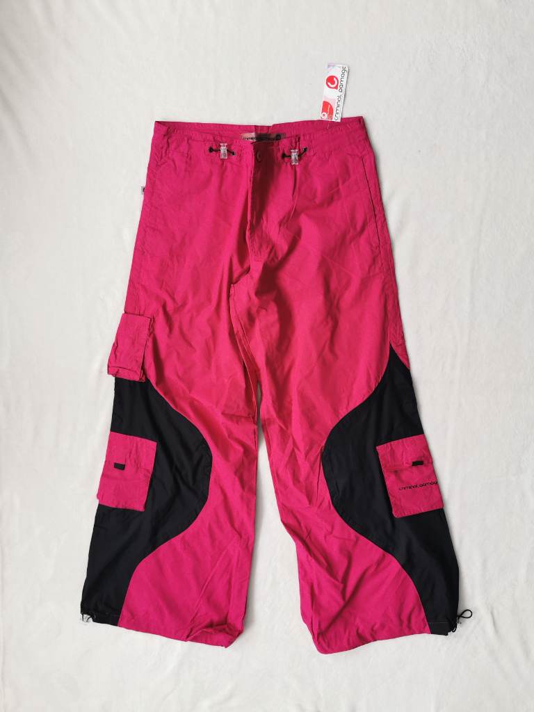 Criminal damage vintage Cargo Baggy Pants Trousers W30 Pink /Black Unisex