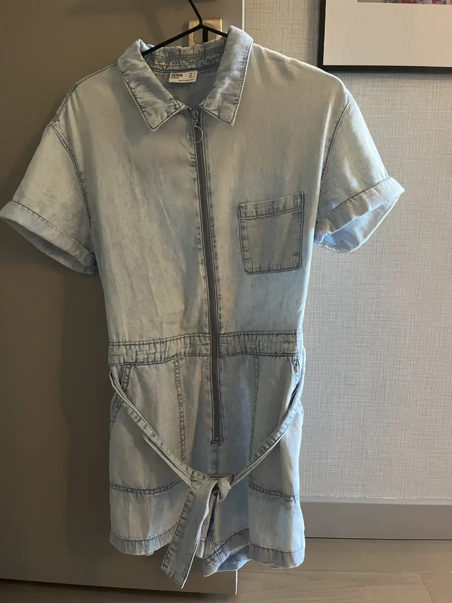 Denim Zip Front Playsuit