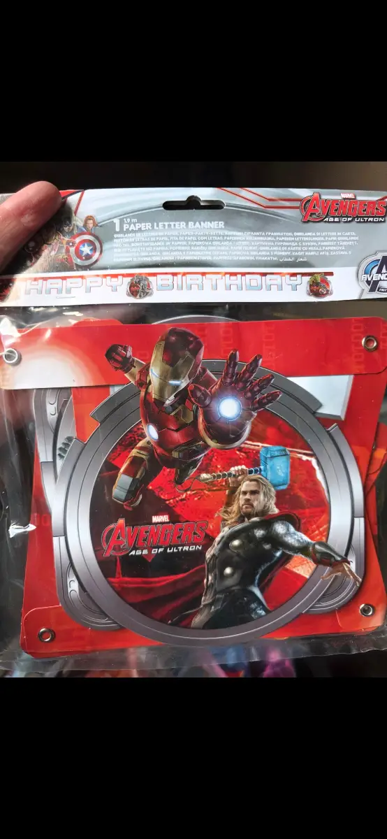 Marvel avengers happy birthday banner