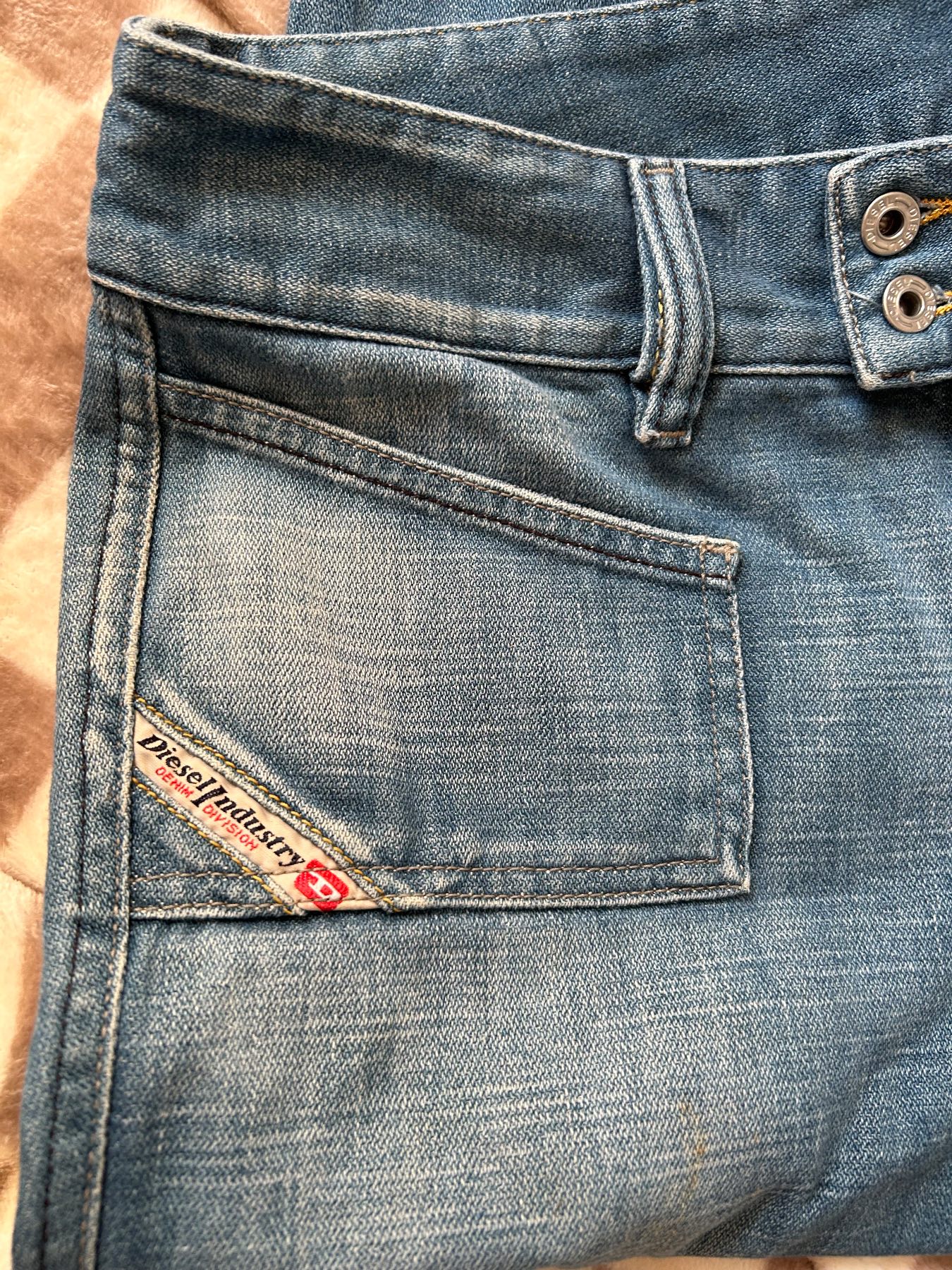 Y2K vintage Diesel faded blue wash jeans