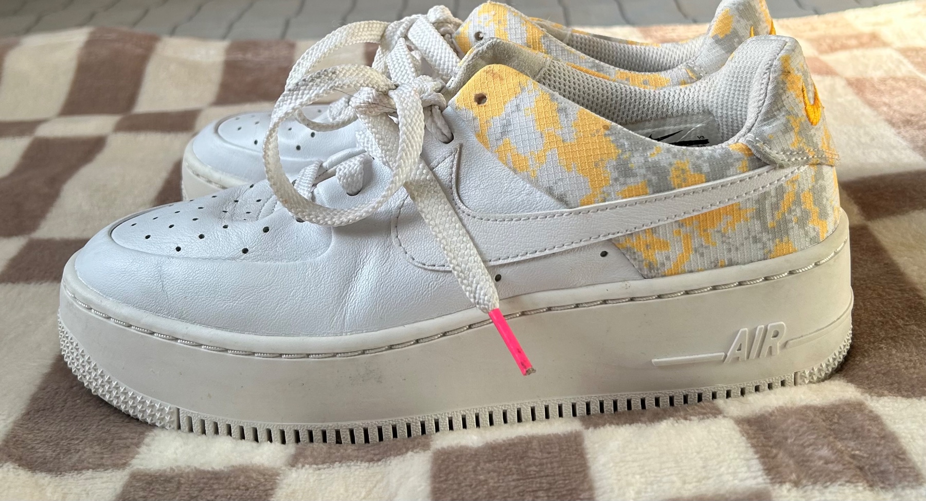 Nike Air Force One Sage Low white camo trainers