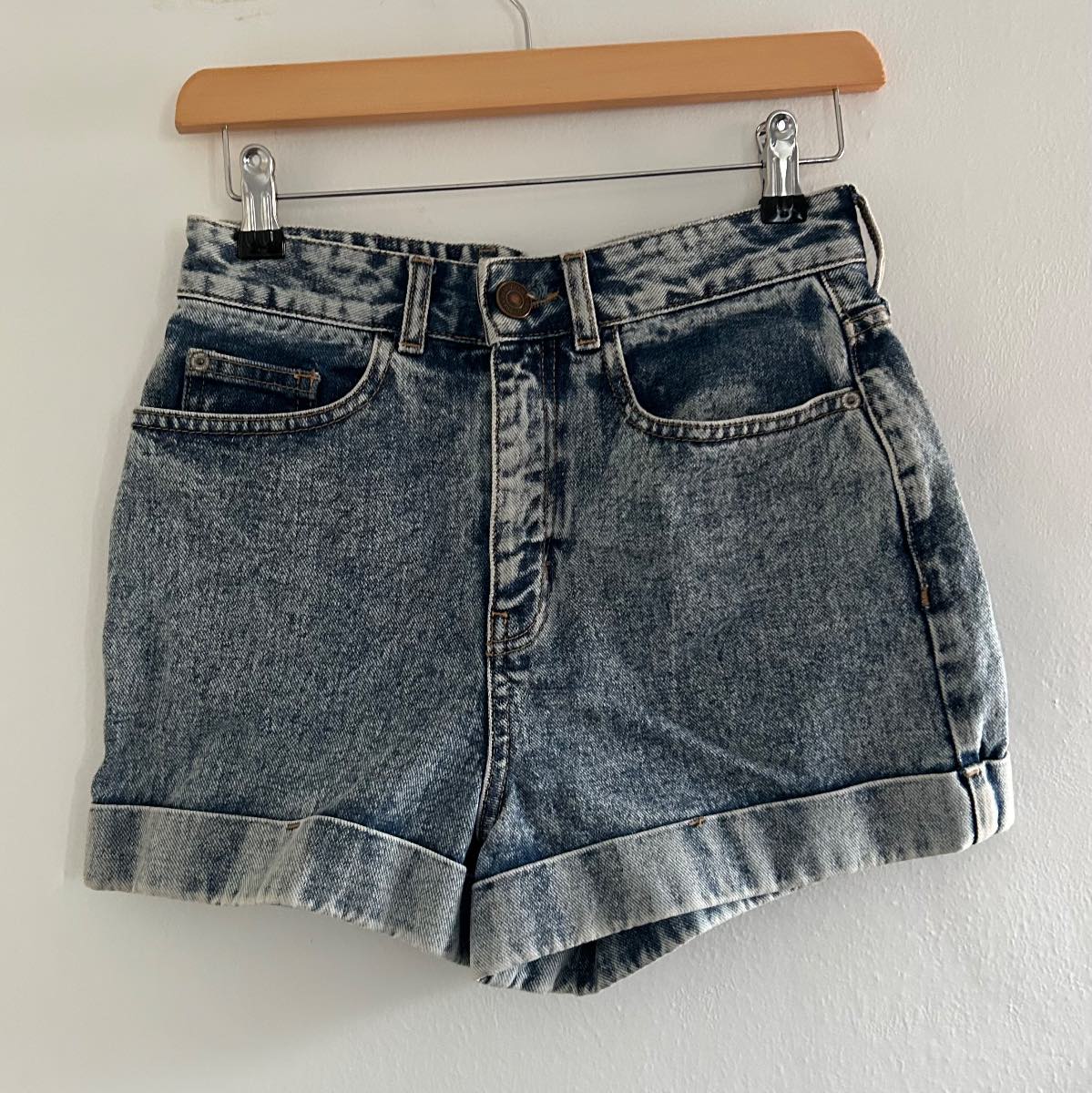 River Island acid wash denim shorts. Size 8