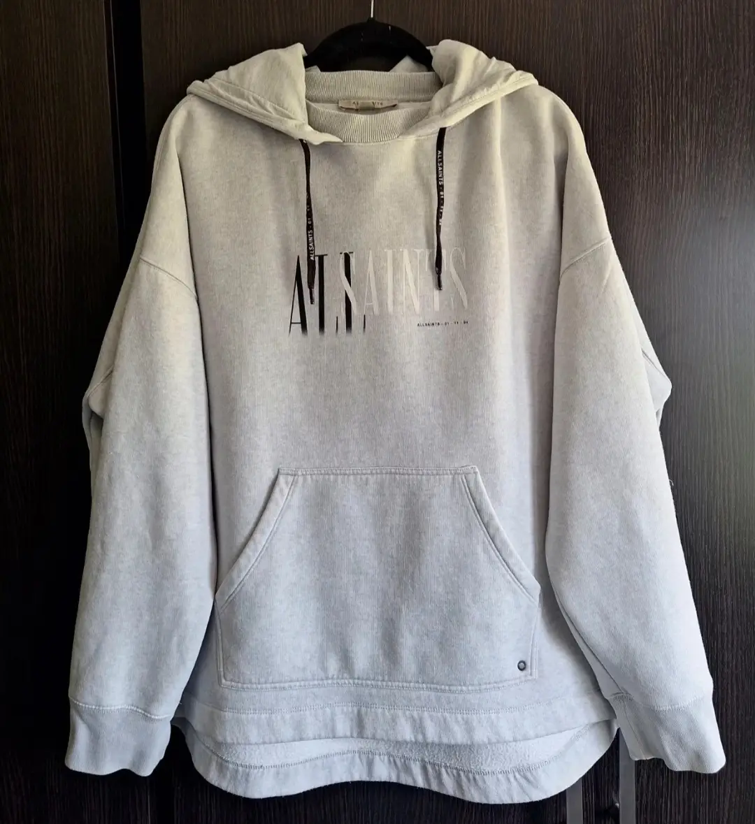 Allsaints Etienne Oversized Grey Marl Hoodie