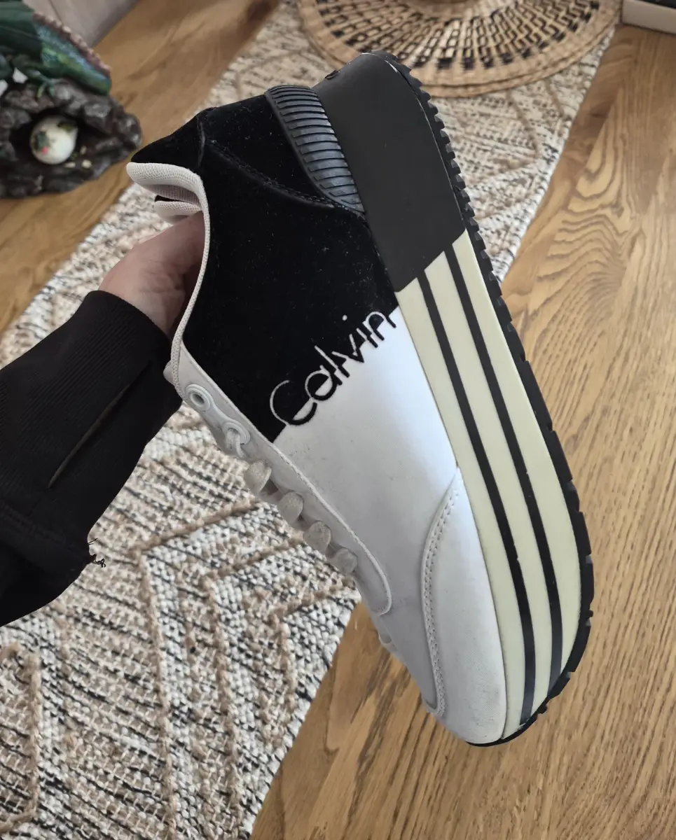 Calvin Klein White Black Rare Platform Trainers