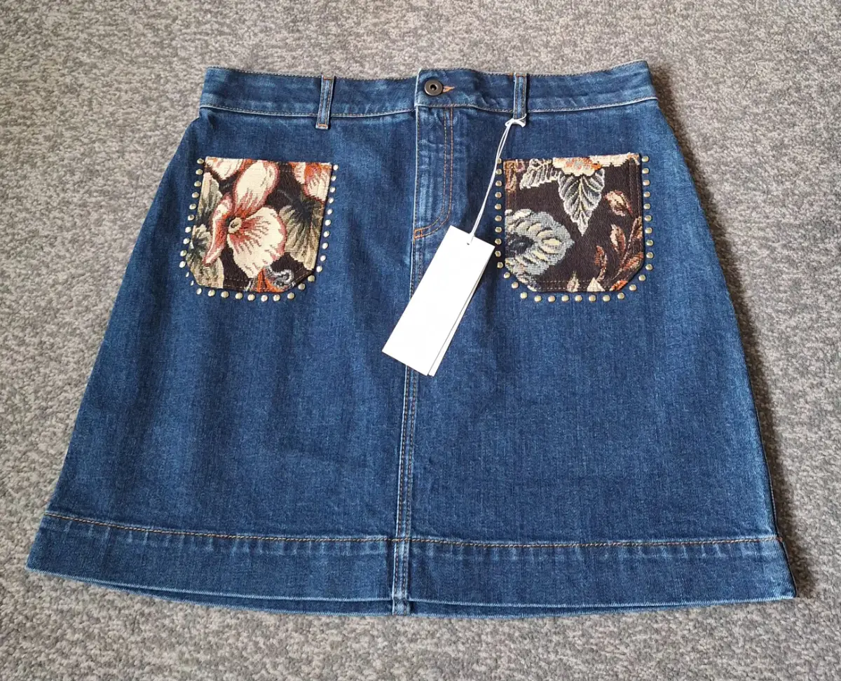 Stella Mccartney Designer Denim Patch Pocket Mini Skirt