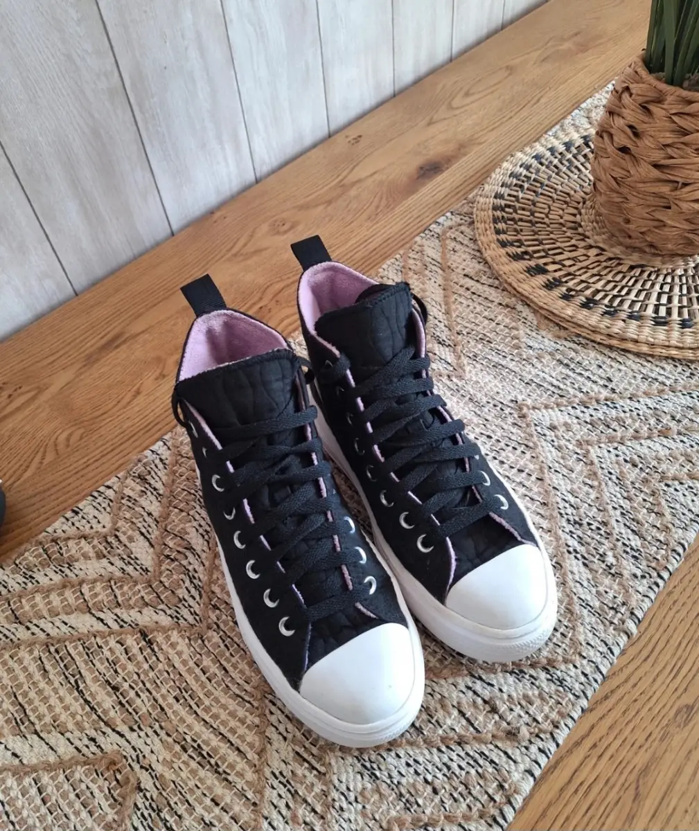 Converse Chuck Taylor Black/Purple Platform High Top Trainers