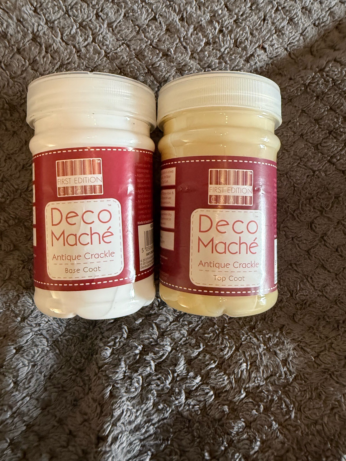 First Edition Craft Deco Maché Antique Crackle Base & Top Coat