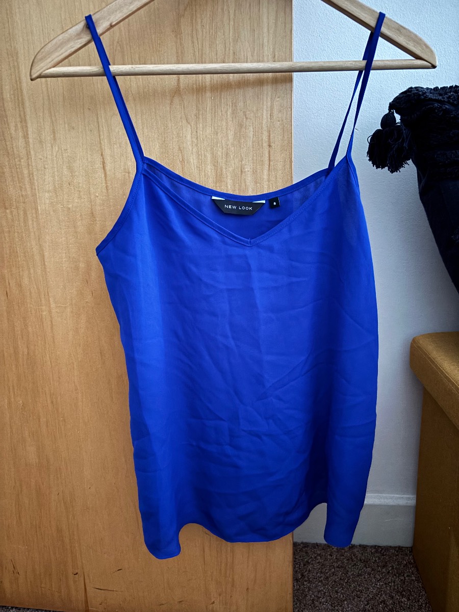 New Look bright blue cami size 8