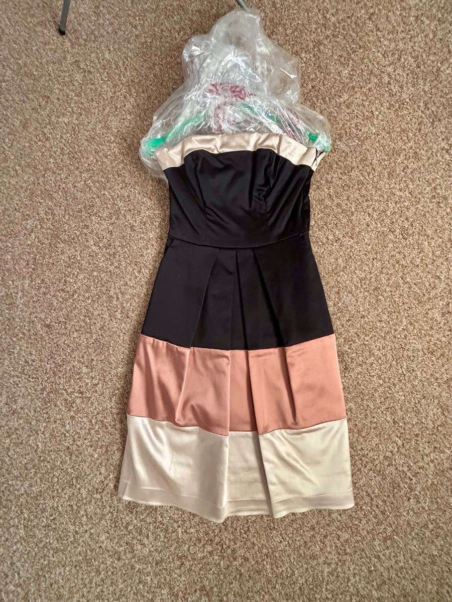 Coast colour block strapless dress size 8