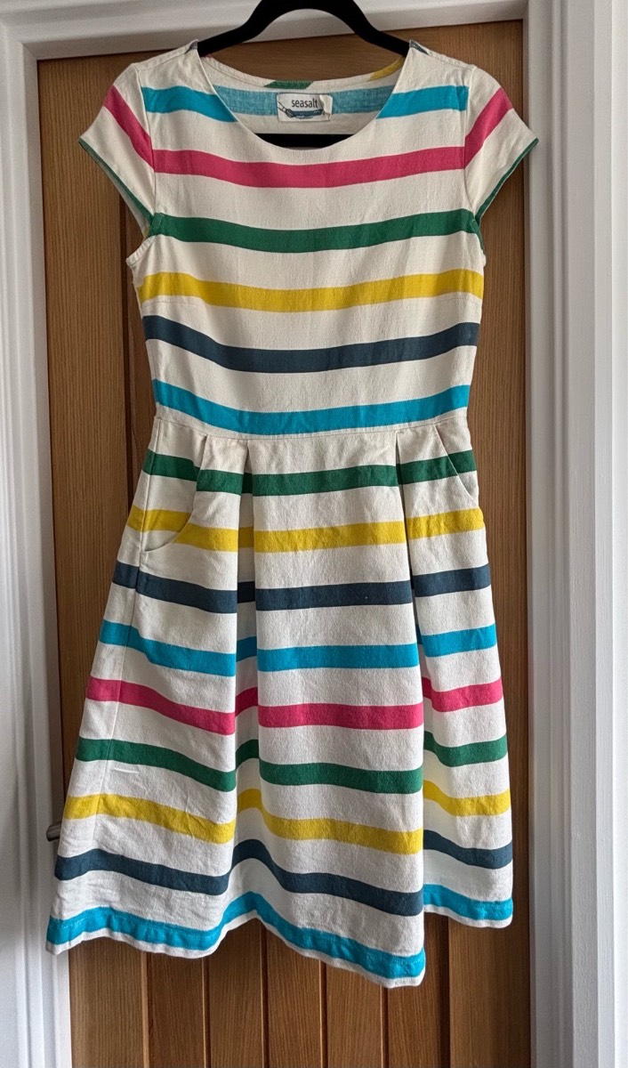 Seasalt Rosina Striped Cotton  Dress size UK 10