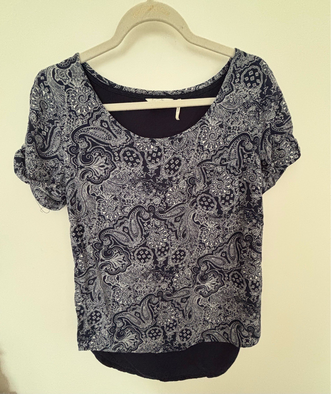 FatFace Navy Paisley Print Top – Size 10 💙🤍