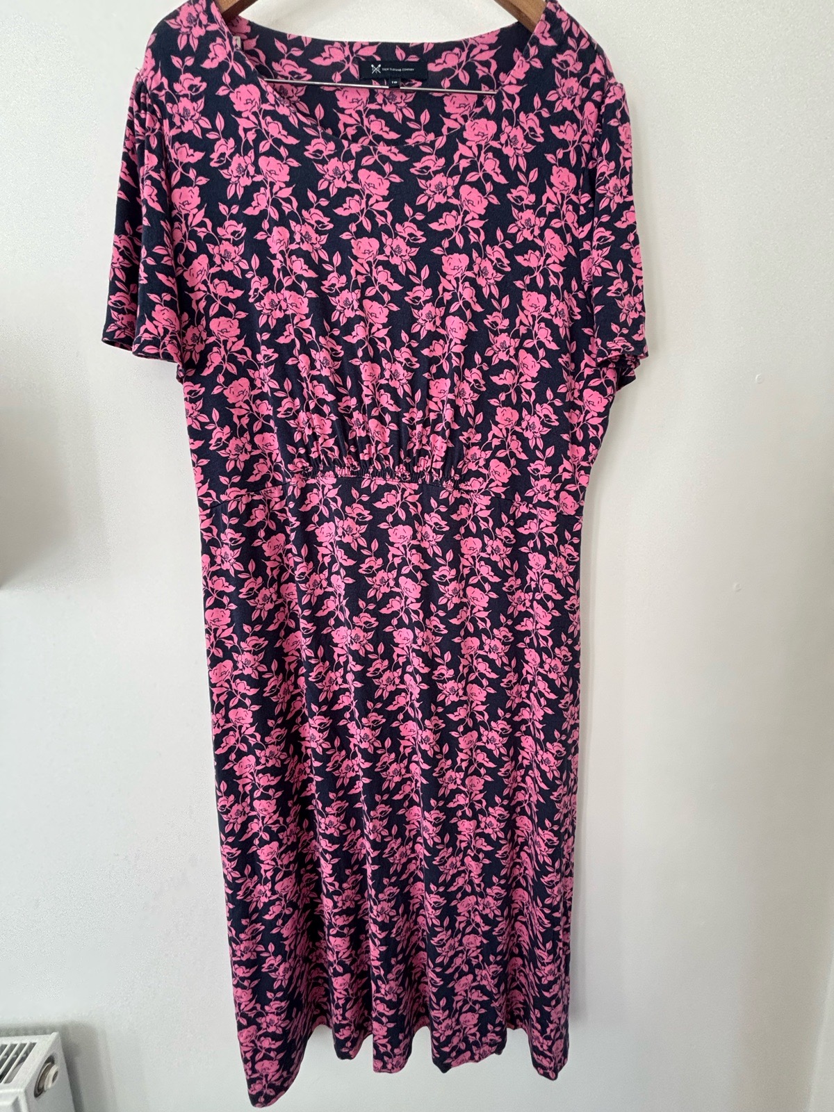 🌸 Crew Clothing Company Navy & Pink Floral Dress – UK 18 🌸