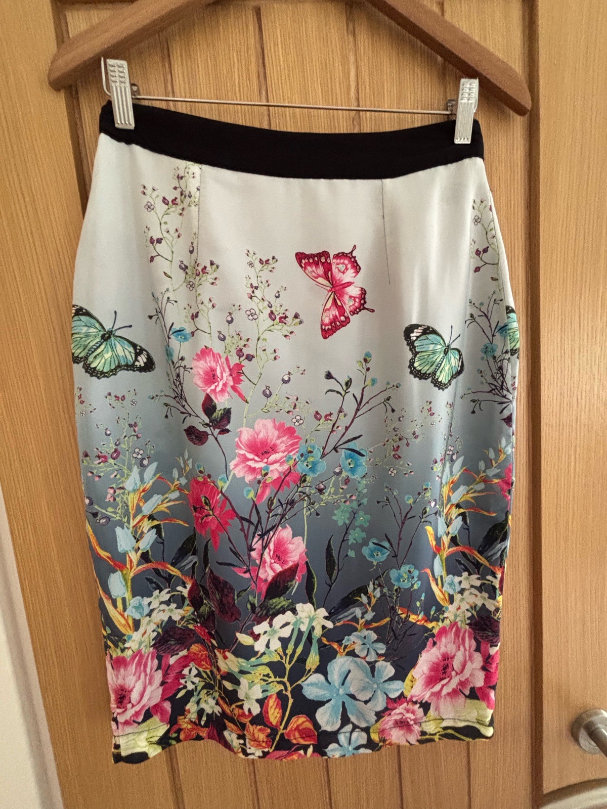 Red Herring Floral & Butterfly Pencil Skirt UK 10