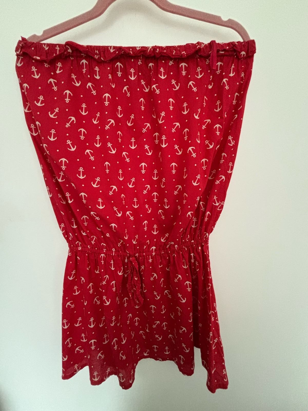 ❤️ Next Red Anchor Print Bardot Summer Top – Size 14