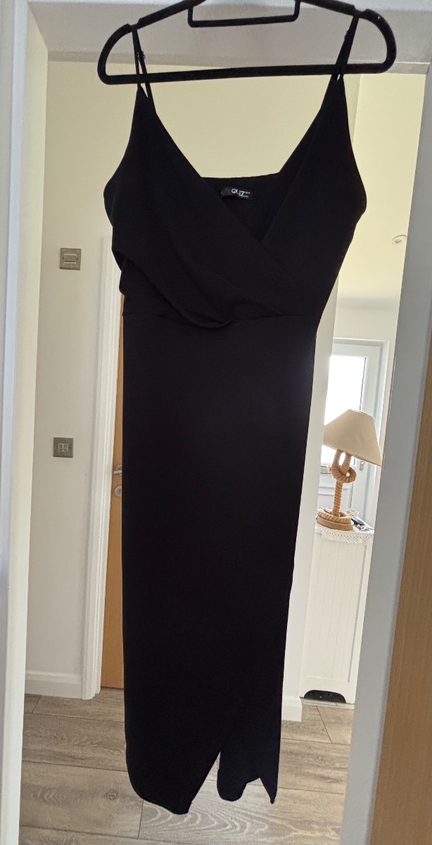 Quiz Black Midi Occasion Dress – UK 14