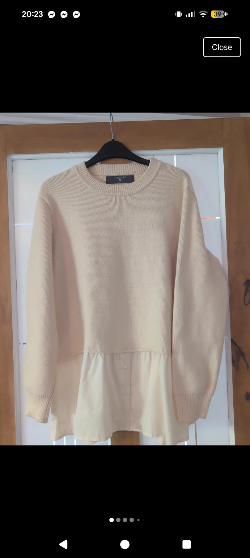 Cream shirt jumper size medium